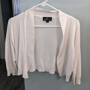 White shrug sweater